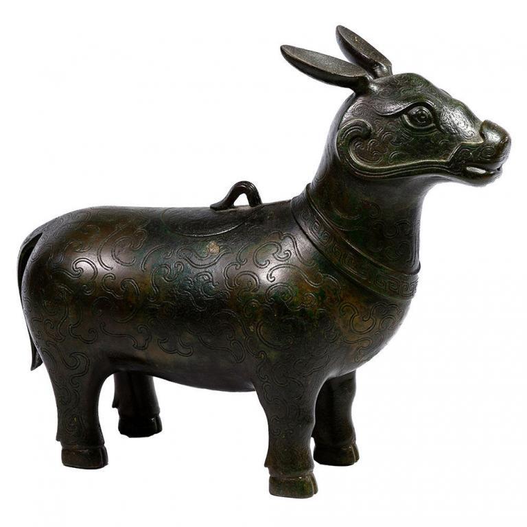 Painted Cast Metal Donkey
