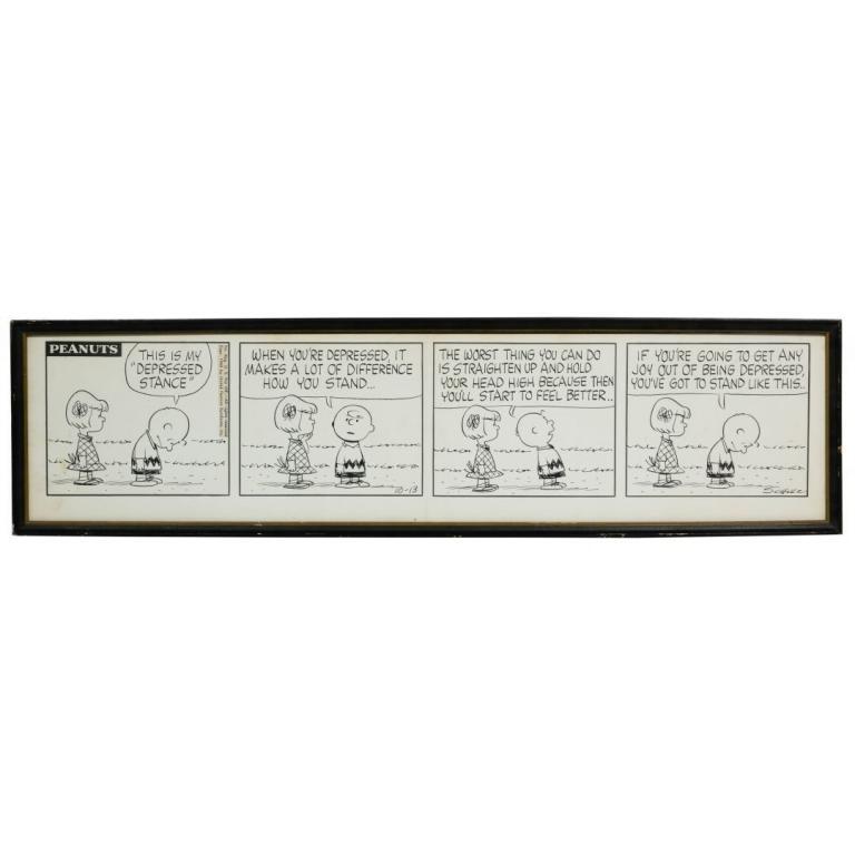 Charles Schultz (American, 1922-2000) "Peanuts" Ink on Cardstock