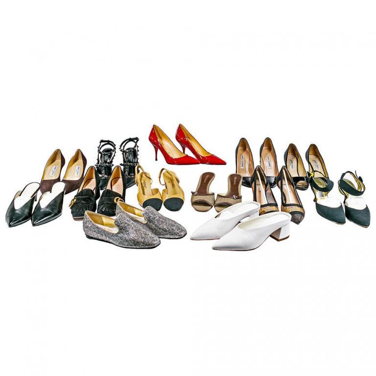 Chanel, Fendi, Christian Louboutin and Designer Shoe Assortment