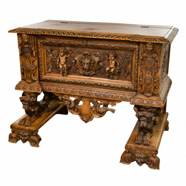 Carved Chest on Stand