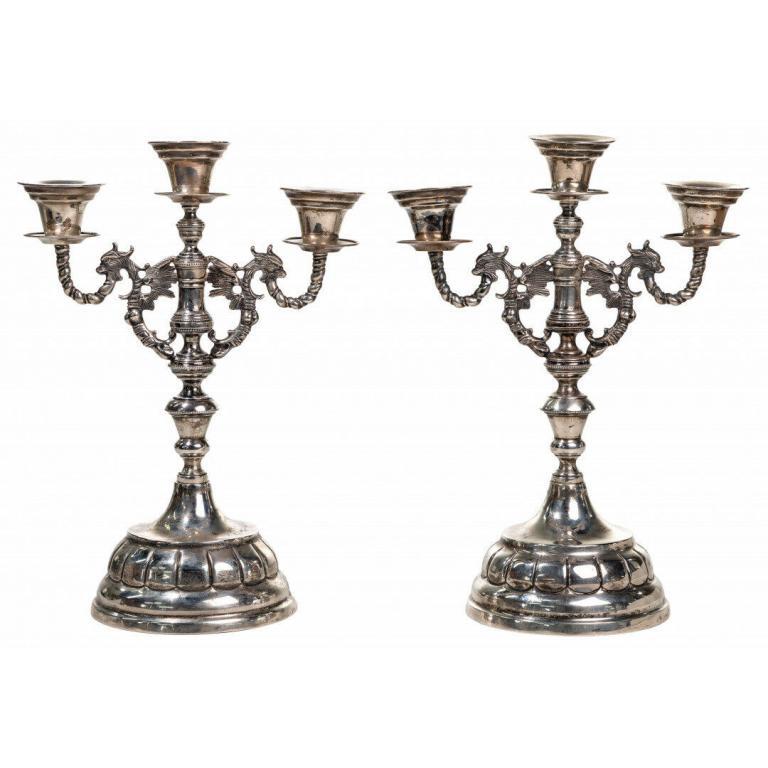 Mexican Sterling Silver Candelabras