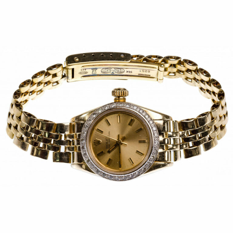 Rolex 14k Yellow Gold Case and Band Oyster Perpetual Wristwatch