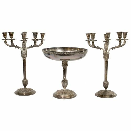 Sterling Silver Candelabra and Center Bowl Set