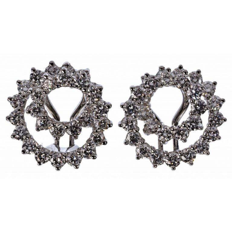 Tiffany Co Platinum and Diamond Clip on Earrings